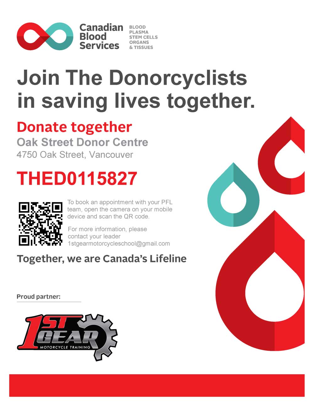 1st Gear Motorcycle Training & Canadian Blood Services. Donorcyclists.